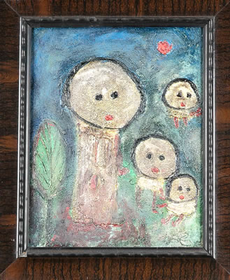 Four figures under red moon by Giovanni Vetere - Auction record, sale price, and art valuation. Compare with similar artists and explore comparable artworks.