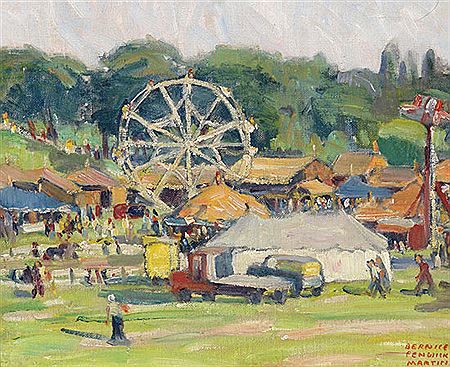 Circus at Christie Pits Park by Bernice Fenwick Martin - Auction record, sale price, and art valuation. Compare with similar artists and explore comparable artworks.