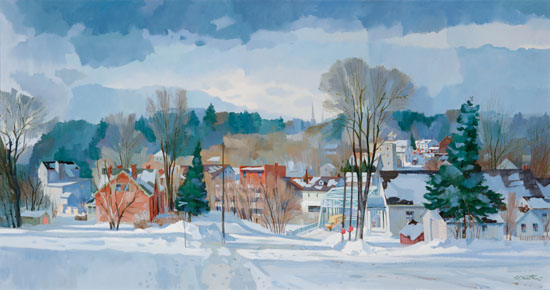 Long Shadows - Elora Afternoon by Donald Mackay Houstoun - Auction record, sale price, and art valuation. Compare with similar artists and explore comparable artworks.