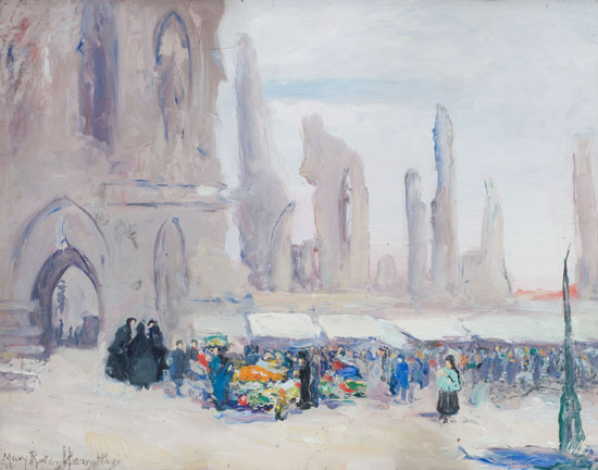 The Market Among the Ruins of Ypres by Mary Riter Hamilton - Auction record, sale price, and art valuation. Compare with similar artists and explore comparable artworks.