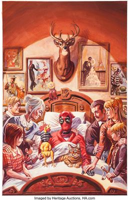 Dan Brereton Deadpool V4#15 Death of X Variant Cover Painting Original Art (Marvel, 2016)