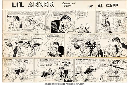 Al Capp and Frank Frazetta Li'l Abner Sunday Comic Strip Original Art dated 12-2-56 (United Feature Syndicate, 1956)