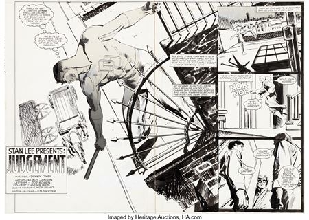 Klaus Janson Daredevil #194 Double Page Splash 2-3 Original Art (Marvel, 1983)