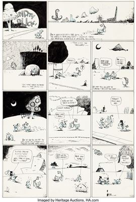 Bobby London The Tortoise and the Hare Dirty Duck 1-Page Story Original Art (Last Gasp, 1971)