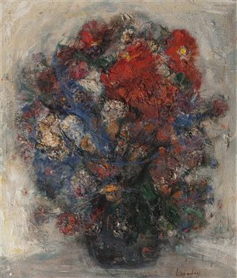 Sample artwork by Vladimir Lebedev (1910 - 1989), known for impressionist street scene, landscapes, portrait and still life painting - View similar artists and auction records