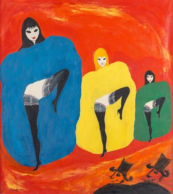 Three Can Can Dancers, 1962