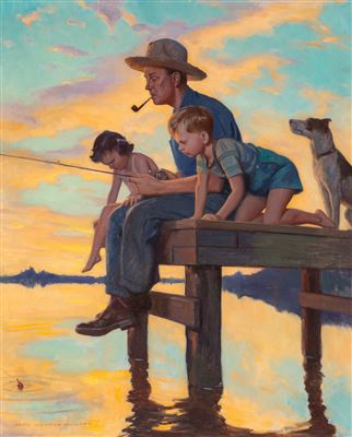 Fishing Time calendar illustration