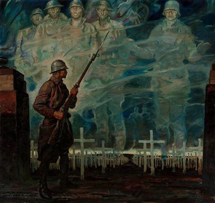 Sample artwork by Herbert Morton Stoops (1887/88 - 1948), known for old-west illustrator, military and history subjects - View similar artists and auction records