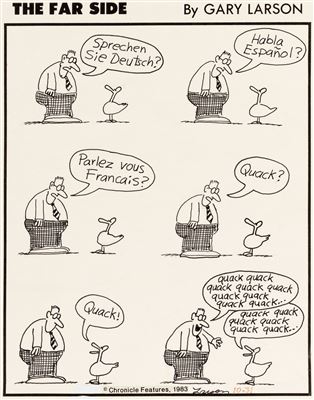 Gary Larson The Far Side Daily Comic Strip Original Art dated 10-31-83 (Chronicle Features, 1983)
