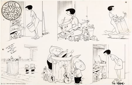 Bil Keane The Family Circus Sunday Comic Strip Original Art dated 10-22-67 (Register and Tribune Syndicate, 1967)