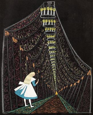 Alice in Wonderland Concept Art with Dialog (Walt Disney, 1951)