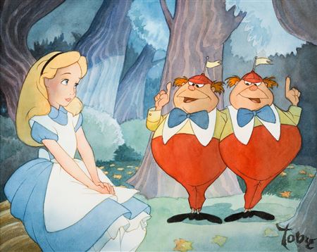 Alice in Wonderland Tweedledee and Tweedledum Illustration (Walt Disney, c. 2000s)
