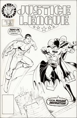 Kevin Maguire Justice League #3 Test Market Cover Batman and Captain Marvel Original Art (DC, 1987)
