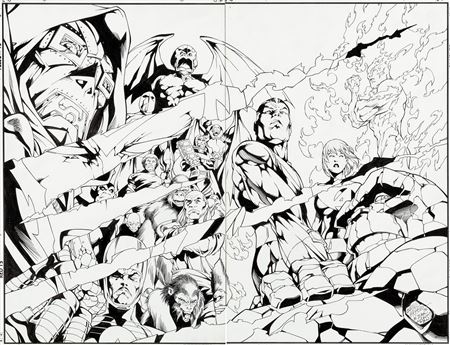 Carlos Pacheco and Bob Wiacek Fantastic Four #416 Wraparound Cover Original Art (Marvel, 1996) by Carlos Pacheco - Auction record, sale price, and art valuation. Compare with similar artists and explore comparable artworks.
