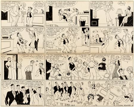 Chic Young Blondie Sunday Comic Strip Original Art dated 12-4-32 (King Features Syndicate, 1932)