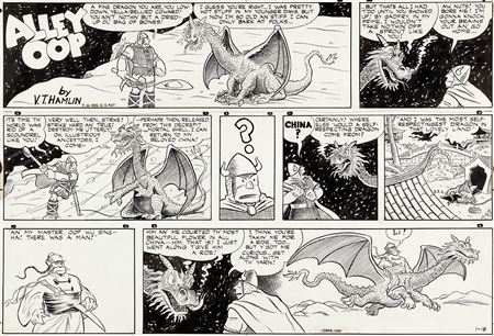 V.T. Hamlin Alley Oop Sunday Comic Strip Original Art dated 1-18-48 (Newspaper Enterprise Association, 1948)