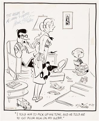 Hank Ketcham Dennis the Menace Daily Comic Strip Original Art dated 10-27-51 (Post-Hall Syndicate, Inc., 1951)