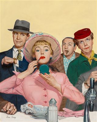 Waiting for a Seat, American Weekly magazine cover