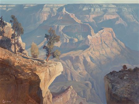 Canyon Morning from Yavapai Point by Ralph Love - Auction record, sale price, and art valuation. Compare with similar artists and explore comparable artworks.