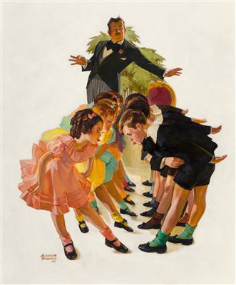 Cotillon, The Saturday Evening Post cover, May 23, 1936 by Albert W Hampson - Auction record, sale price, and art valuation. Compare with similar artists and explore comparable artworks.