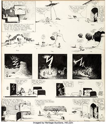 George Herriman Krazy Kat Sunday Comic Strip Original Art dated 3-25-17 (King Features Syndicate, 1917)