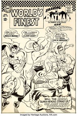 Curt Swan and George Klein World's Finest #168 Cover Superman, Batman, and Robin Original Art (DC, 1967)