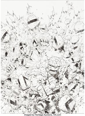 Jim Cheung Marvel Two-In-One #1 Cover Original Art (Marvel, 2018)