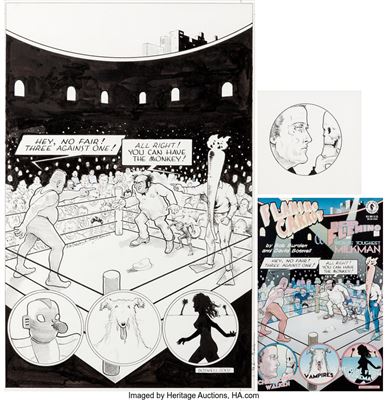 Bob Burden and David Boswell Flaming Carrot and Reid Fleming, World's Toughest Milkman Cover Original Art (Dark Horse, 2002) by Bob Burden - Auction record, sale price, and art valuation. Compare with similar artists and explore comparable artworks.