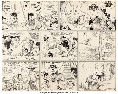 Billy DeBeck Barney Google and Snuffy Smith Sunday Comic Strip Original Art dated 5-10-36 (King Features Syndicate, 1936)