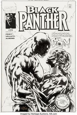 Sal Velluto and Bob Almond Black Panther #26 Cover Original Art (Marvel, 2001) by Sal Velluto - Auction record, sale price, and art valuation. Compare with similar artists and explore comparable artworks.