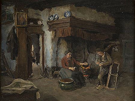 INTERIEURSZENE - BAUERNPAAR IN DER KÜCHE by Carl Haver - Auction record, sale price, and art valuation. Compare with similar artists and explore comparable artworks.