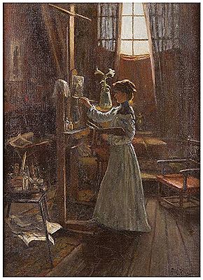 Künstlerin im Atelier