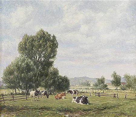 LANDSCHAFT MIT WEIDEVIEH by Leopold Wenzel - Auction record, sale price, and art valuation. Compare with similar artists and explore comparable artworks.