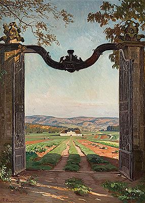 View through a park gate