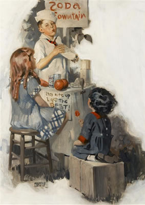 Unknown (Soda Fountain) by Andrew Loomis - Auction record, sale price, and art valuation. Compare with similar artists and explore comparable artworks.