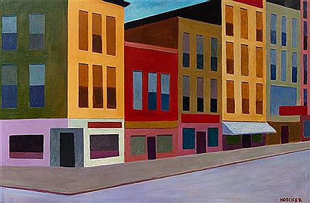 Street Scene, c. 1957 by Harold Noecker - Auction record, sale price, and art valuation. Compare with similar artists and explore comparable artworks.