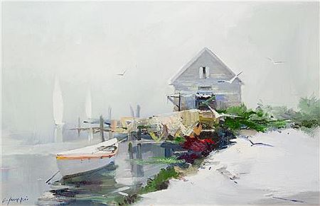 Nets Drying, Menemsha by Charles C Gruppe - Auction record, sale price, and art valuation. Compare with similar artists and explore comparable artworks.