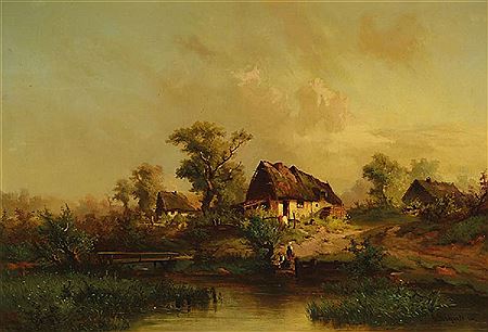 Farmstead at a river