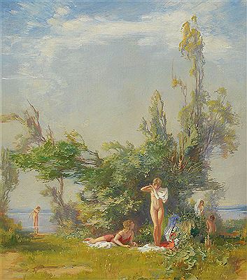 Am Badesee by Gustav Eyer - Auction record, sale price, and art valuation. Compare with similar artists and explore comparable artworks.