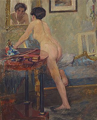 Weiblicher Akt in den Spiegel schauend by Carl Horn - Auction record, sale price, and art valuation. Compare with similar artists and explore comparable artworks.