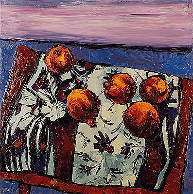 Still life with pomegranates