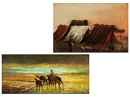 BEDUIN ON CAMEL and BEDUIN ZELT IN DER WÜSTE (2) by Alexandre Gabriel Decamps - Auction record, sale price, and art valuation. Compare with similar artists and explore comparable artworks.