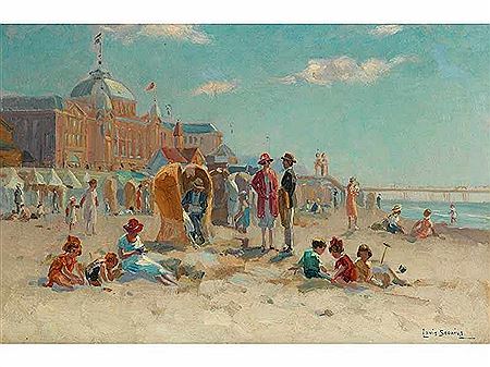 Sample artwork by Louis Soonius (1883 - 1956), known for painting, beach scenes - View similar artists and auction records