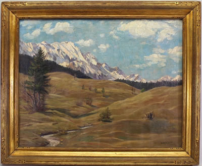 In the Mountains by Irving Reuben Bacon - Auction record, sale price, and art valuation. Compare with similar artists and explore comparable artworks.
