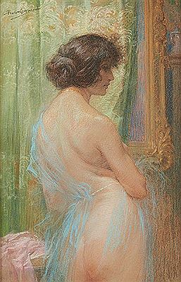 Jeune femme nue au drapé