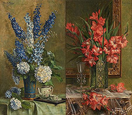 Vases fleuris.