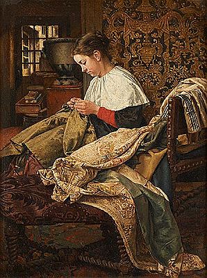 La couturière dans son intérieur.