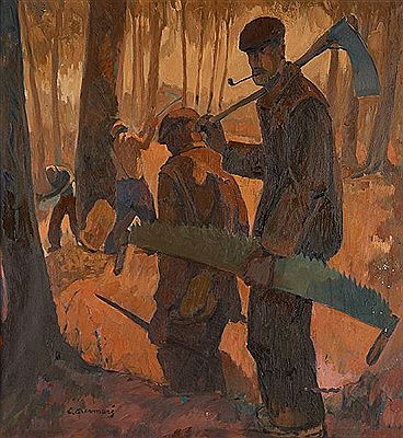 Les bûcherons. by Lucien Desmare - Auction record, sale price, and art valuation. Compare with similar artists and explore comparable artworks.