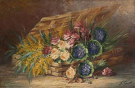 Panier fleuri.