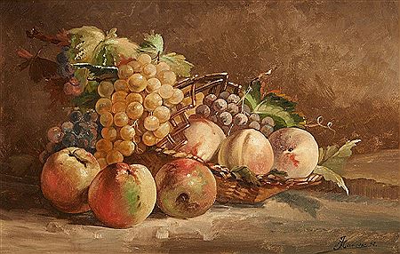 Composition au panier de fruits. by Joseph Manesse - Auction record, sale price, and art valuation. Compare with similar artists and explore comparable artworks.